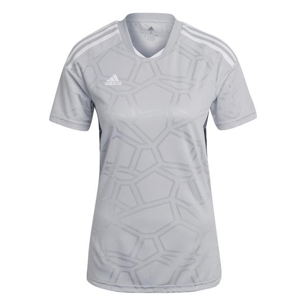 adidas Condivo 22 Womens Light Grey/White Football Shirt