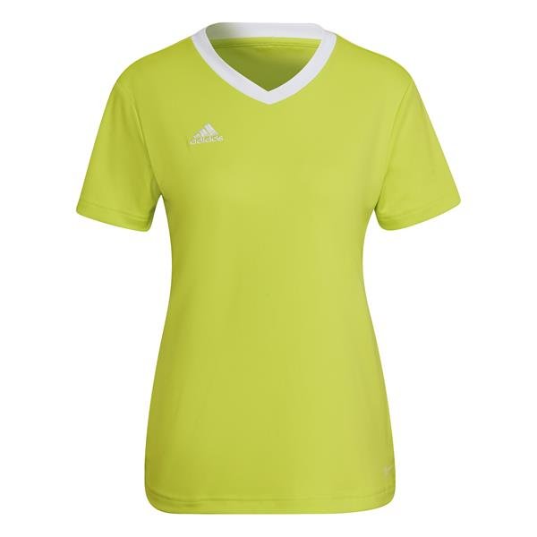 adidas Entrada 22 Womens Navy Blue/White Football Shirt Semi Solar Yellow/white