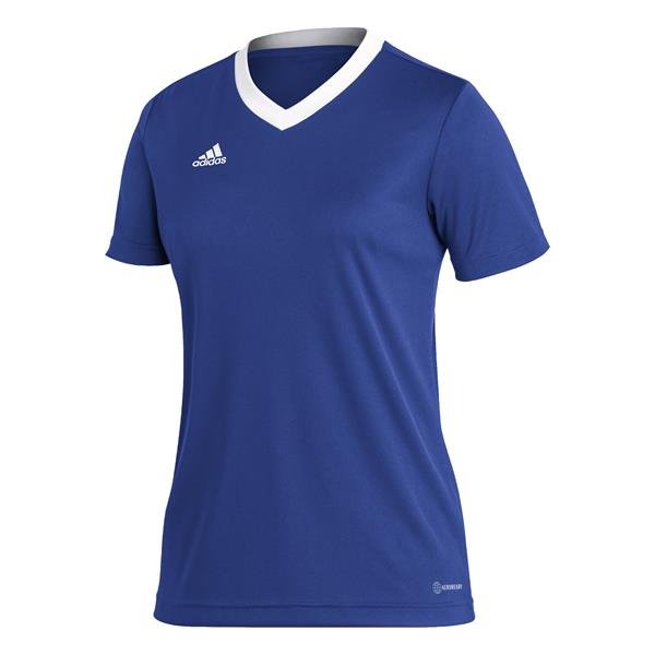 adidas Entrada 22 Womens Navy Blue/White Football Shirt Royal Blue/white