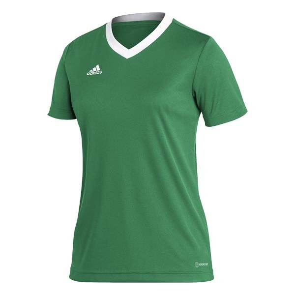 adidas Entrada 22 Womens Navy Blue/White Football Shirt Team Green/white