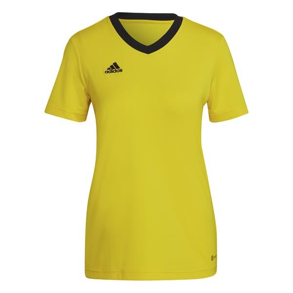 adidas Entrada 22 Womens Navy Blue/White Football Shirt Team Yellow/black