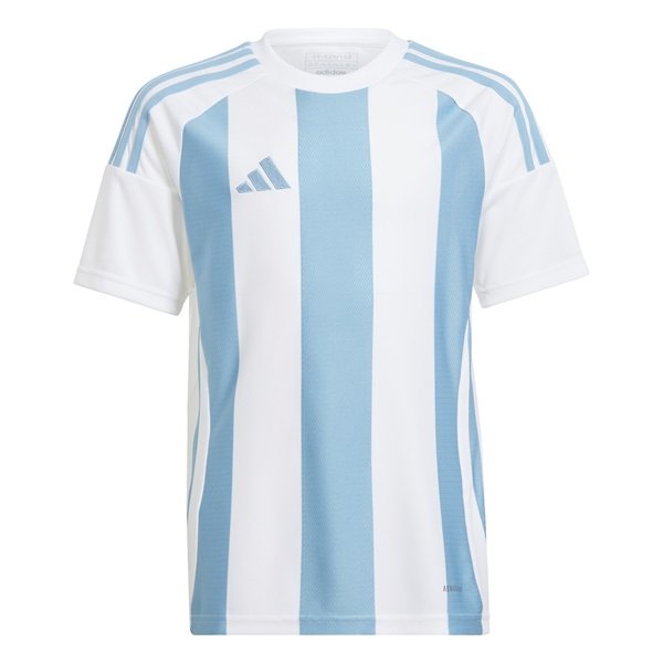adidas Striped 24 Power Red/Black Football Shirt Team Light Blue/white
