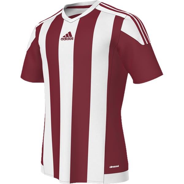 adidas Striped 15 Power Red/White SS Football Shirt Youths