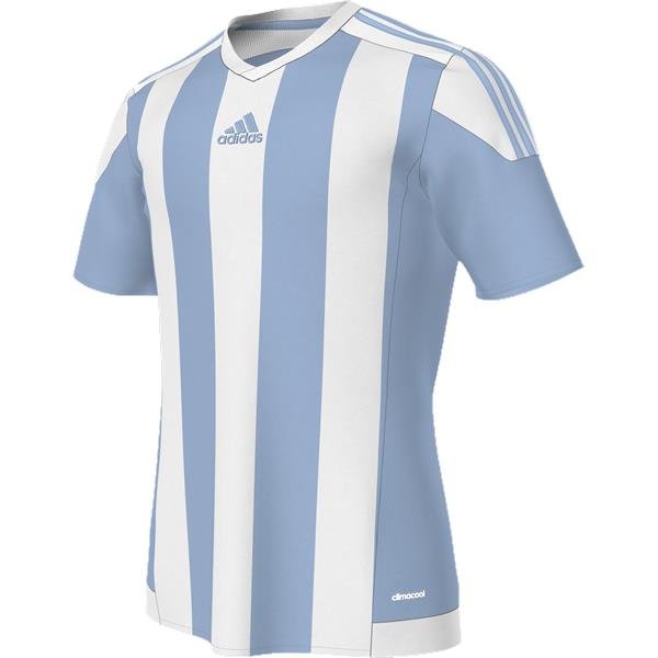 adidas Striped 15 Clear Blue/White SS Football Shirt Youths
