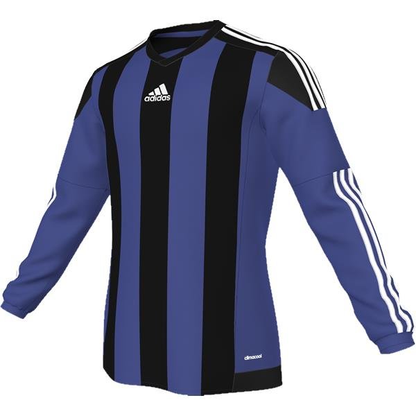 adidas Striped 15 Bold Blue/Black LS Football Shirt Youths