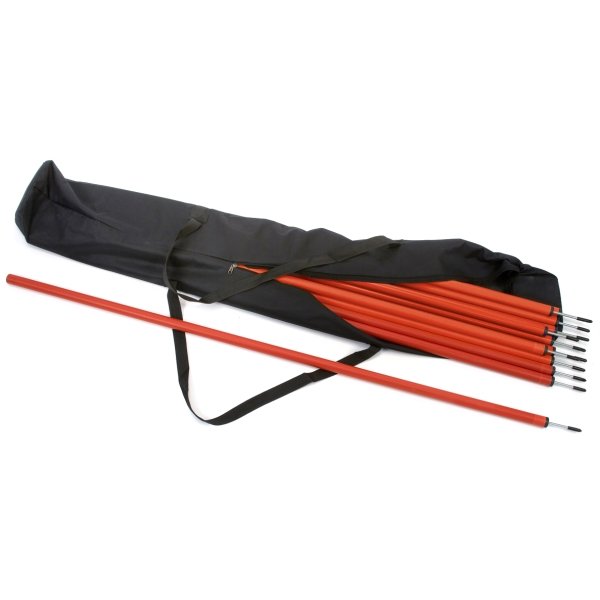 12 x Slalom Poles & Carry Bag 12 Red