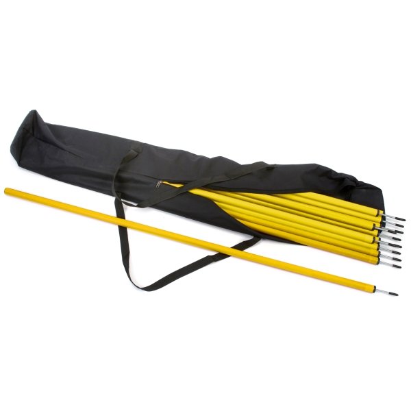 12 x Slalom Poles & Carry Bag 12 Yellow