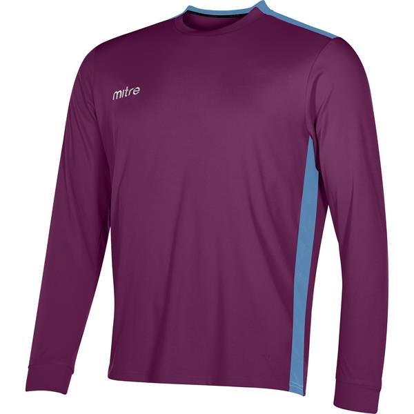 Mitre Charge Long Sleeve Maroon/Sky Football Shirt