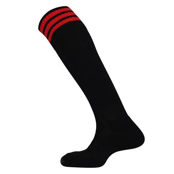 Mercury Three Stripe Black/Scarlet Sock