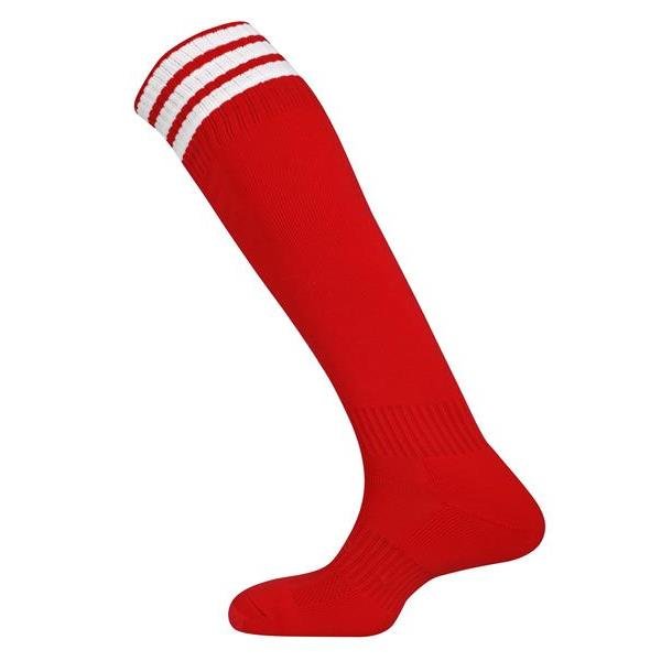 Mercury Three Stripe Scarlet/White Sock