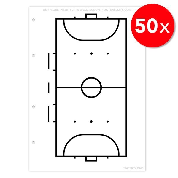 Tactics Pad 50x Futsal Pitches Refill Sheets