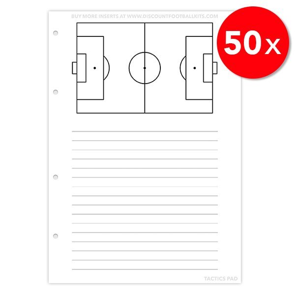 Tactics Pad 50x Pitch Notes Refill Sheets