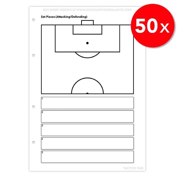 Tactics Pad 50x Set Pieces Refill Sheets