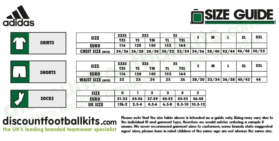 adidas sock size chart uk